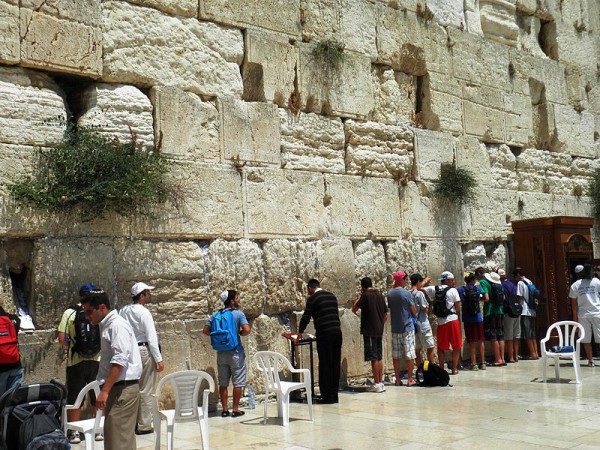 Prayer at the Kotel Western Wall-men's section-prayer