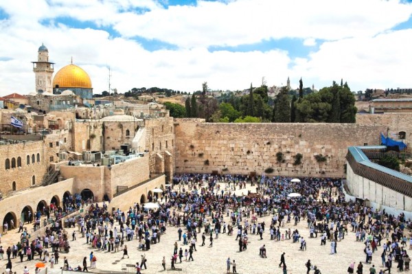 Jewish Praying at the Western (Wailing) Wall Jewish-Prayer-Western Wall Plaza-Temple Mount