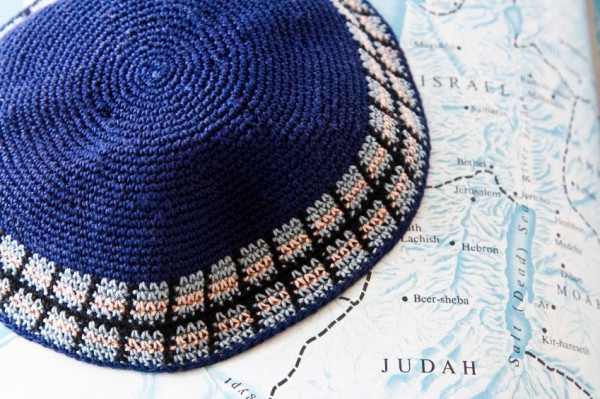 Kippah (Jewish head covering) and a map of Israel kippah-map-Israel