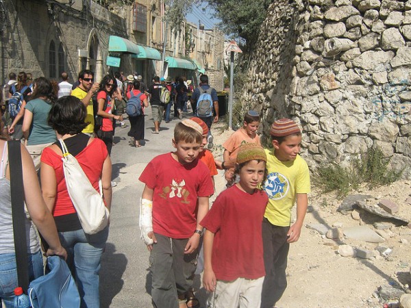 Israeli children walking together in Hebron Israeli children-walking-Hebron