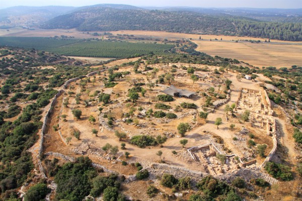 An aerial view of Shaaraim, the location of the palace and the storeroom aerial view-Shaaraim