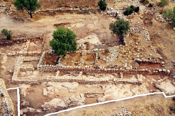 An aerial picture of David’s palace and the Byzantine farmhouse aerial-King David’s palace-Byzantine-farmhouse