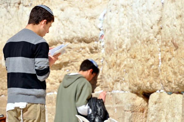 Jewish youth pray in Jerusalem at the Western (Wailing) Wall Jewish youth-pray-Western (Wailing) Wall