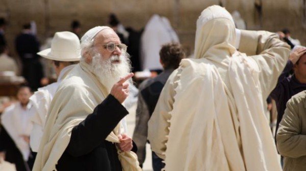 Jerusalem Conversation Jewish men-conversation-Western (Wailing) Wall
