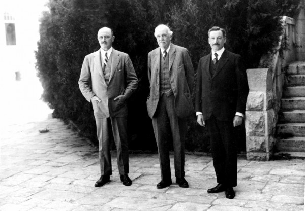 High Commissioner Herbert Samuel with Arthur Balfour and Edmond Allenby Isreal High Commissioner Herbert Samuel Arthur Balfour Edmund Allenby