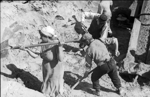 The Nazis subjected millions of people (both Jews and other victim groups) to forced labor under brutal conditions. From the establishment of the first Nazi concentration camps and detention facilities in the winter of 1933, forced labor—often pointless and humiliating, and imposed without proper equipment, clothing, nourishment, or rest—formed a core part of the concentration camp regimen. (USHMM) The Nazis subjected millions of people (both Jews and other victim groups) to forced labor under brutal conditions. From the establishment of the first Nazi concentration camps and detention facilities in the winter of 1933, forced labor—often pointless and humiliating, and imposed without proper equipment, clothing, nourishment, or rest—formed a core part of the concentration camp regimen. (USHMM)