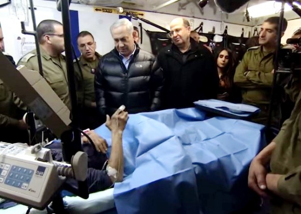 Netanyahu visits wounded Syrian civilians on the Golan Heights Golan heights-Field hospital-Syrians-civilian casualties