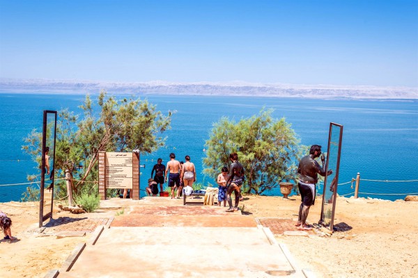 Dead Sea Mud Treatment Dead Sea-Jordan-tourists-body care-healing-mud therapy