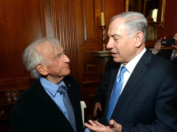 Netanyahu-meets-with-Wiesel-Congress-2015 Prime Minister Benjamin Netanyahu, Elie Wiesel
