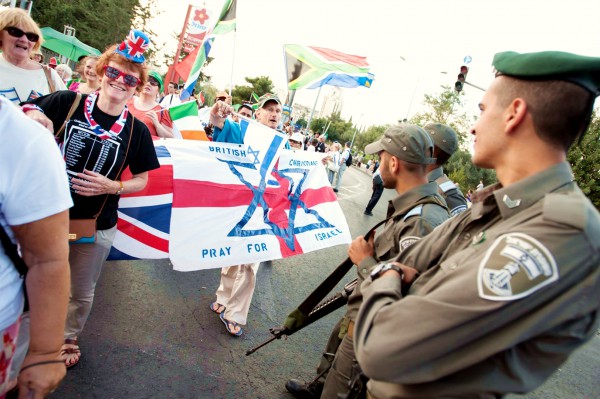 Many from nations around the world come to be a blessing and celebrate God's plan for Israel at Sukkot. British Christian Zionists offer blessings to Israeli border police during the annual Sukkot Jerusalem March. Christian Zionists have become a potent force in international politics because of their support for the State of Israel.