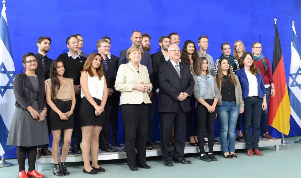 young people Merkel Rivlin Germany-Israel-students-Merkel-Rivlin