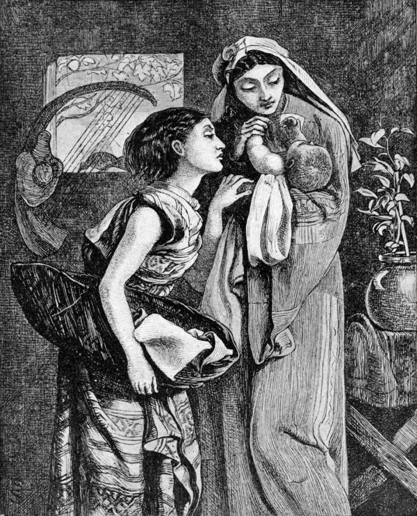 Jocheved, Miriam, and Moses (illustration from the 1897 Bible Pictures and What They Teach Us by Charles Foster) Jocheved, Miriam, and Moses (illustration from the 1897 Bible Pictures and What They Teach Us by Charles Foster)