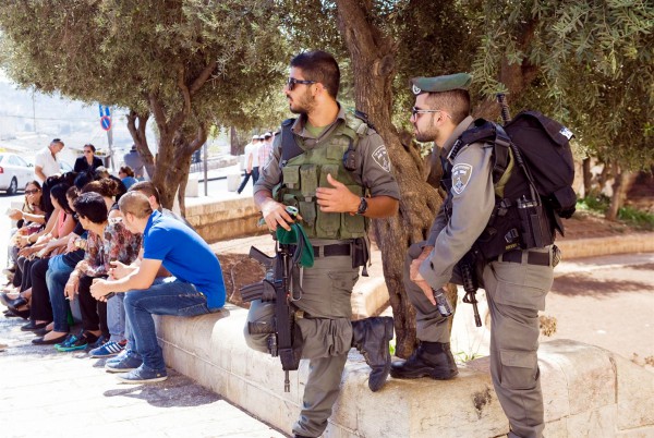 Two Israeli police officers Israeli security-Jerusalem