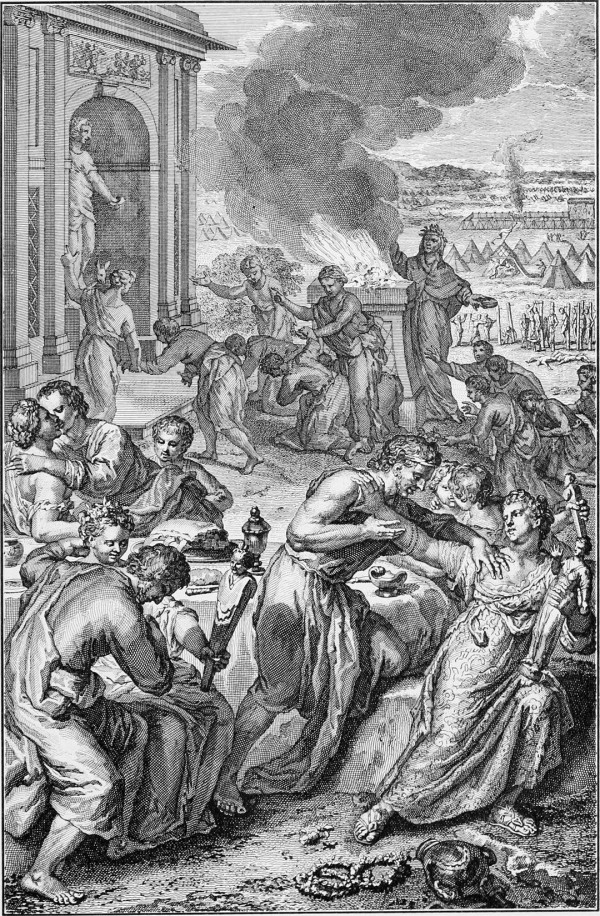 An illustration from The Bible and Its Story (1908) depicting the Midianite women seducing the Israelite men as a means to bring them under a curse. An illustration from The Bible and Its Story (1908) depicting the Midianite women seducing the Israelite men as a means to bring them under a curse.