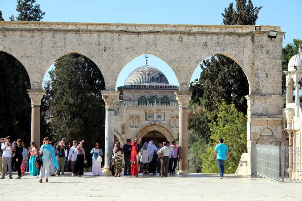 The silver domed Al Aqsa Mosque occupies the spot where the Royal Stoa was located in the time of Yeshua. This mosque has been twice destroyed by earthquake. The current building has been standing since AD 1035. The silver domed Al Aqsa Mosque occupies the spot where the Royal Stoa was located in the time of Yeshua. This mosque has been twice destroyed by earthquake. The current building has been standing since AD 1035.