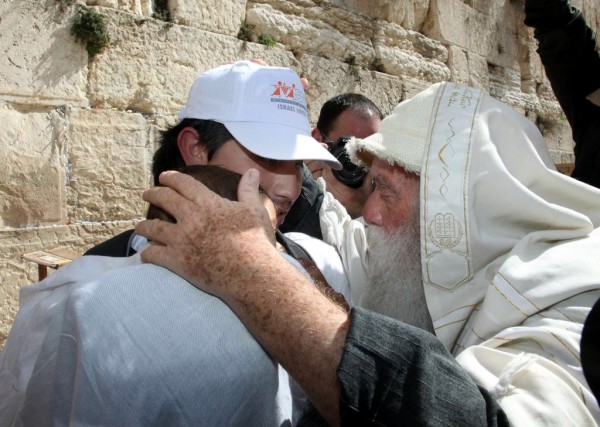 Blessings at the Western Wall Wailing Wall-Kotel-imparting a blessing